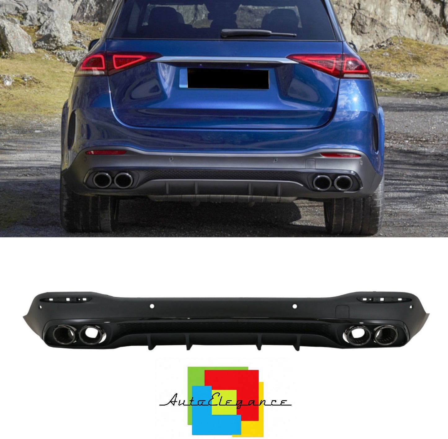 💕DIFFUSORI  ADATTO PER  MERCEDES GLE W167 AMG 2019+ NERO  LUCIDO 💕 (Copia)
