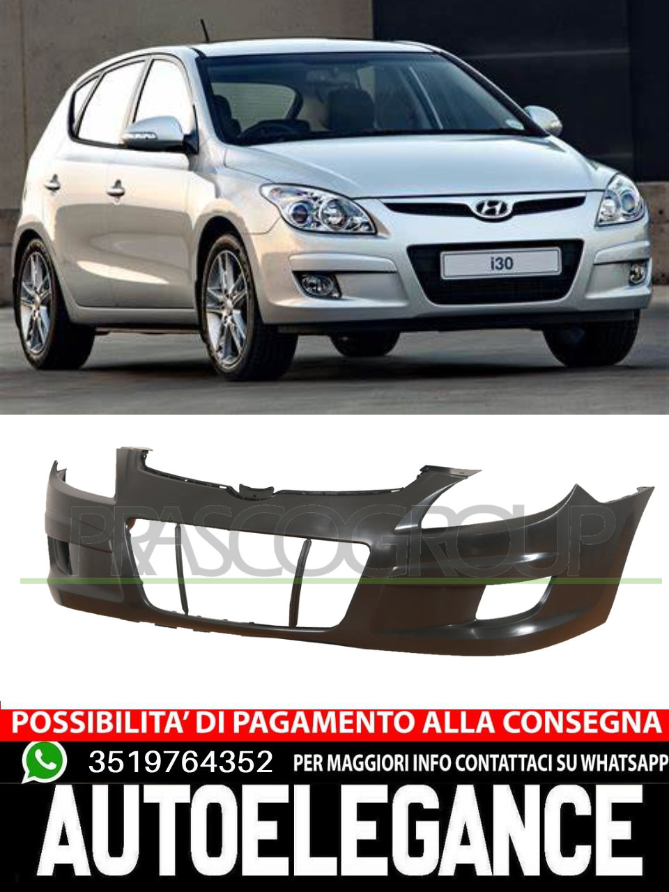 Paraurti Prasco Anteriore CON PRIMER per HYUNDAI i30 865112L000