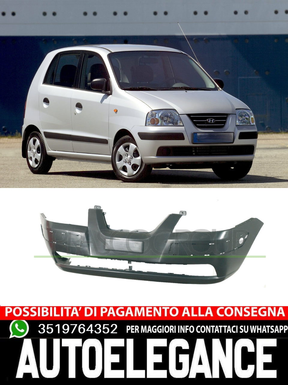 Paraurti Prasco Anteriore LISCIO DA PRIMERIZZARE Per Hyundai Atos #Vz 8651105610