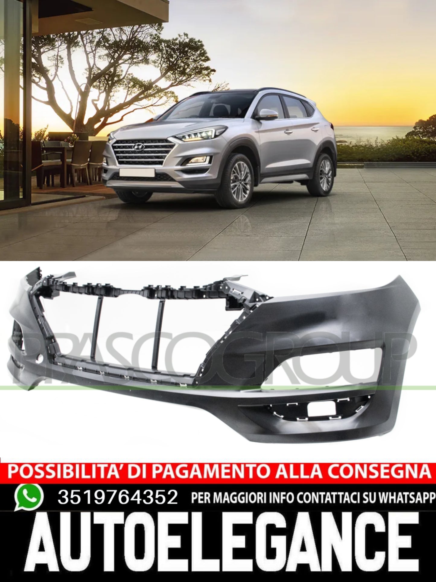 Paraurti Prasco Anteriore LISCIO NO PRIMER per HYUNDAI TUCSON 86511D7500