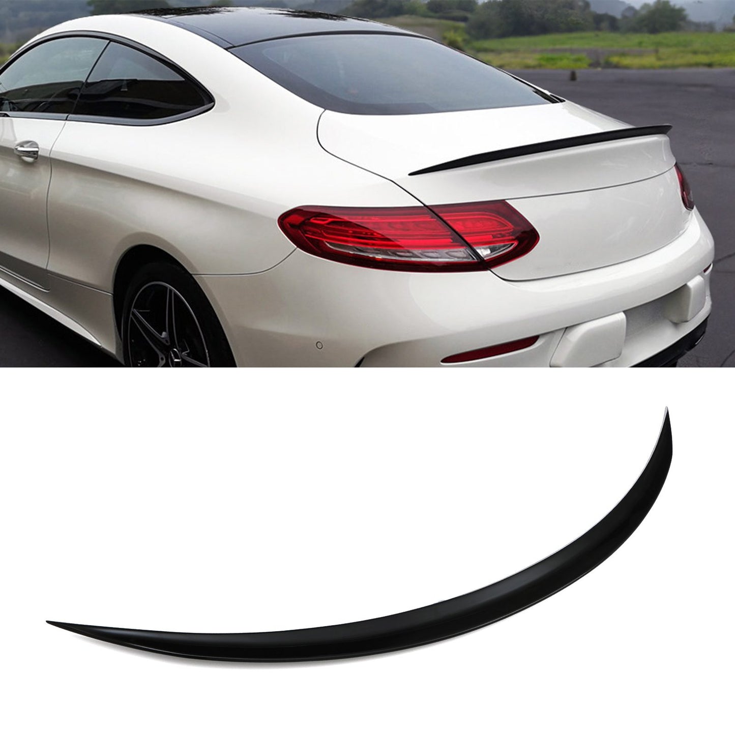 💫ART.4760 Spoiler adatto per Mercedes CLASSE C COUPE AMG Nero Lucido 15-18💫