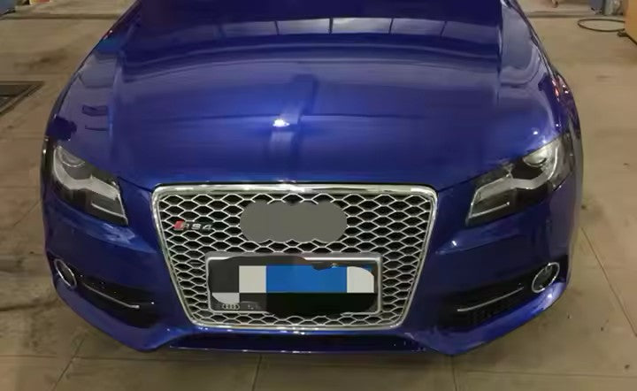 🔥GRIGLIA ANTERIORE PER AUDI A4 B8 08-12 LOOK RS4 SATINATA BORDO CROMATO🔥