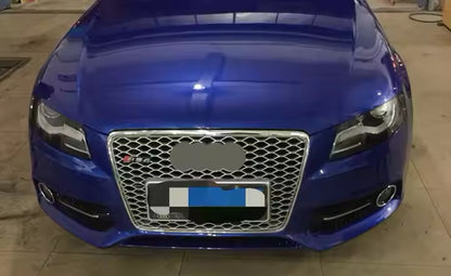 🔥GRIGLIA ANTERIORE PER AUDI A4 B8 08-12 LOOK RS4 SATINATA BORDO CROMATO🔥