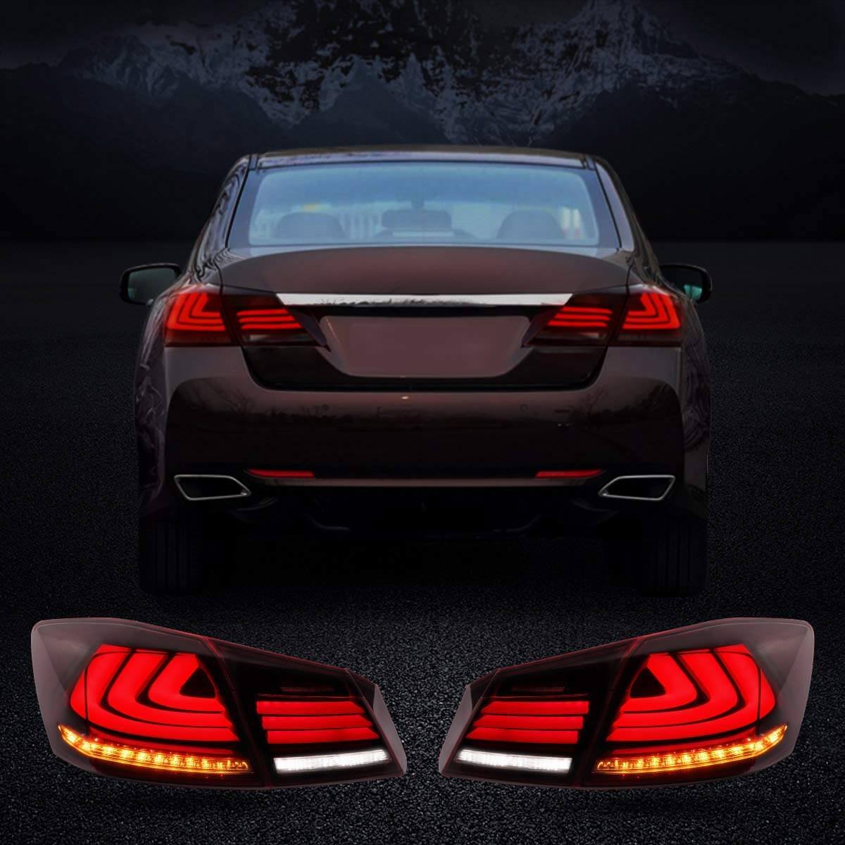 Fanali posteriori sequenziali Full LED per Honda Accord 2013-2015 ABS PMMA GLASS Materiale