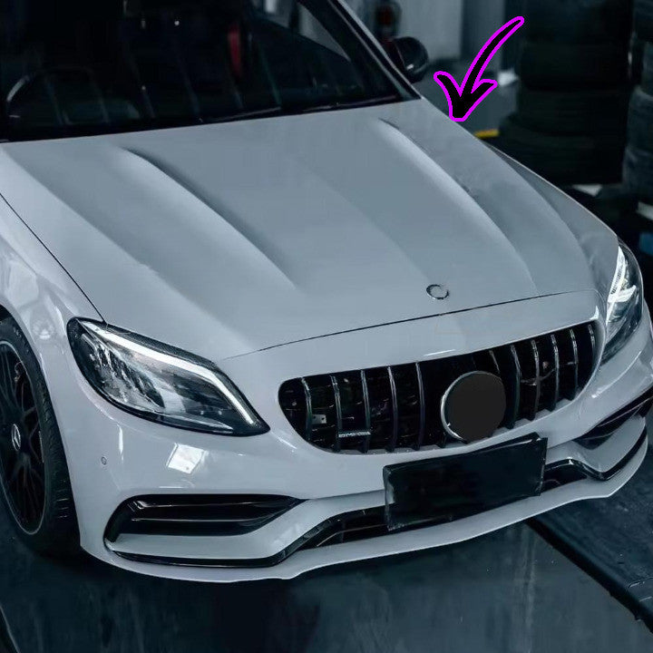 🔥Cofano motore in alluminio C63 AMG Look per Mercedes Classe C (W205) 🔥