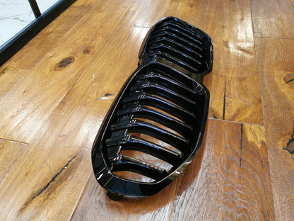 RADIATOR GRILLE KIDNEY GRILLE GLOSS BLACK SINGLE BRIDGE FOR BMW 1 SERIES F40 5