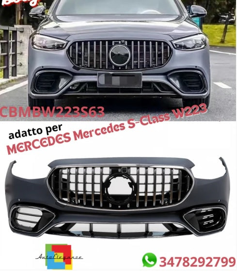 PARAURTI ANTERIORE ADATTO PER MERCEDES CLASSE S W223 LOOK AMG