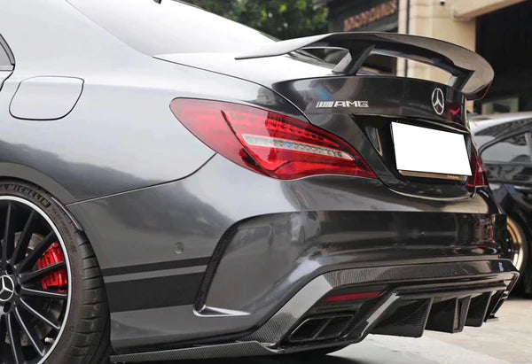 MERCEDES CLA W117 C117 SPOILER POSTERIORE ALETTONE COFANO ABS NERO LUCIDO