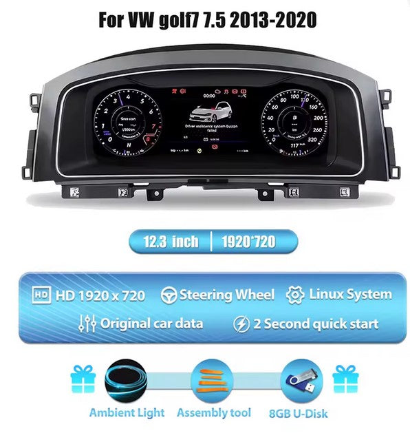 💫ART.3426 Cockpit virtuale digitale LCD per VW golf7 7.5 2013-2020💫