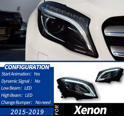 Car Styling For Benz GLA X156 Headlights 2015-2019 GLA 200 LED Headlight DRL LED Projector Lens GLA300 Automotive Accessories