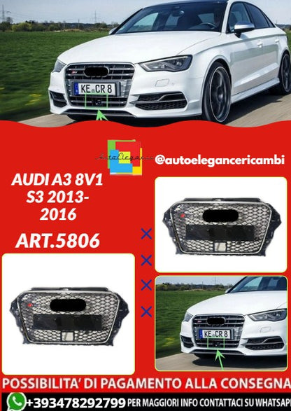💕ART.5806 GRGLIA NERA ADATTA PER AUDI A3 8V S3 2013-2016 LOOK RS3💕