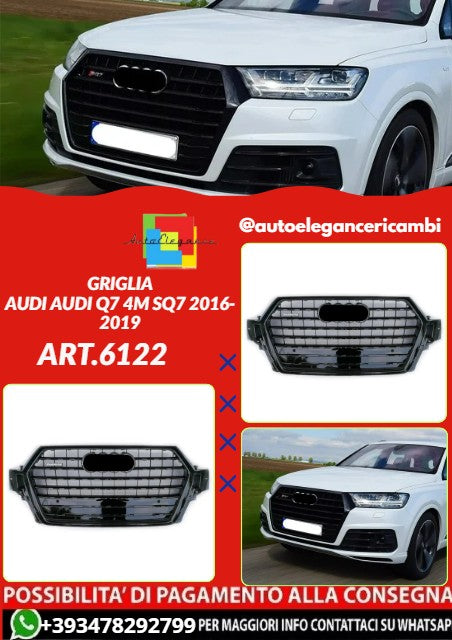 💕ART.6122 GRIGLIA NERA LUCIDA ADATTA PER AUDI Q7 4M SQ7 2016-2019💕