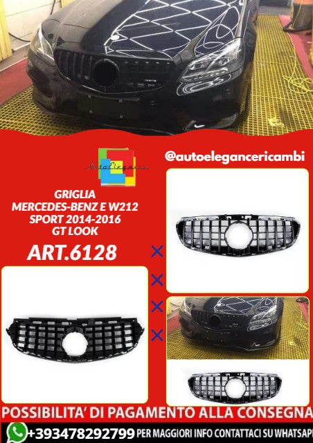 💕ART.6128 GRIGLIA NERA ADATTA PER MERCEDES CLASSE E W212 2014-2016 GT LOOK💕
