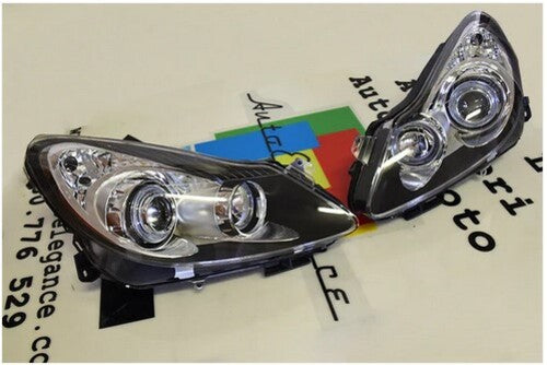 💕ART.6220  FARI ANTERIORI  OPEL CORSA D 2006-2011 OCCHI D'ANGELO NERO 💕