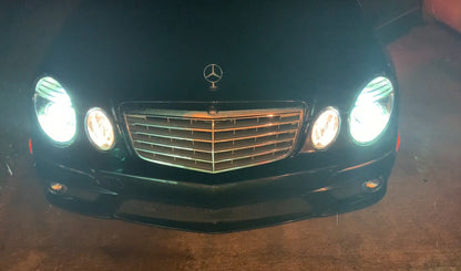 💫ART.6553 FARI ANTERIORI CROMATI per MERCEDES W211 CLASSE-E 2002-2006💫