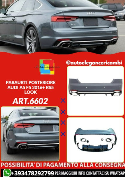 💕ART.6602 PARAURTI POSTERIORE ADATTO PER AUDI A5 F5 2016+ RS5 LOOK💕