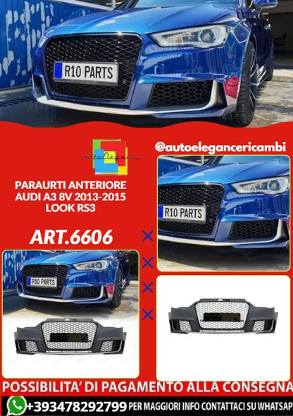 💕ART.6609 PARAURTI ANTERIORE ADATTA PER AUDI A3 8V HATCHBACK /SPORTBACK 13-15💕