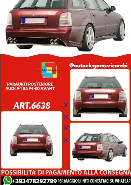 💕ART.6638 PARAURTI POSTERIORE ADATTA PER AUDI A4 B5 1994-2000 AVANT💕