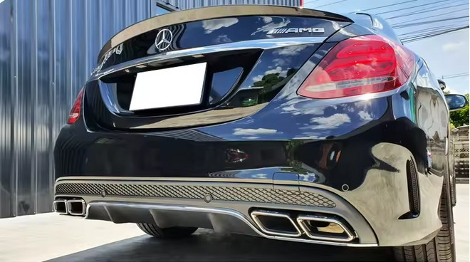 💫ART.6684 TERMINALI DI SCARICO Cromati C63 AMG Look per Classe C / GLC 💫