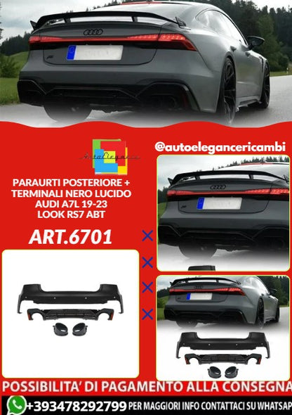 💕ART.6701 PARAURTI POSTERIORE ADATTO PER AUDI A7L 2019-2023 LOOK RS7 ABT💕