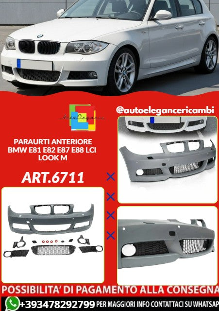 💕ART.6711 PARAURTI ANTERIORE ADATTO PER BMW E81 E82 E87 E88 LCI 07-13 LOOK M💕