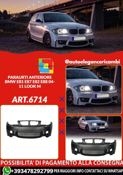 💕ART.6714 PARAURTI ANTERIORE ADATTO PER BMW E81 E87 E82 E88 04-11 LOOK 1M PDC💕