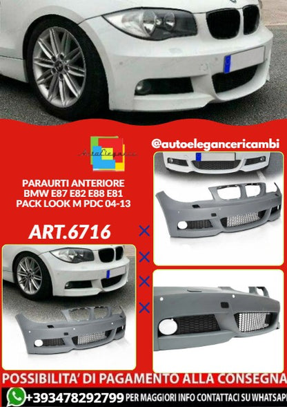 💕ART.6716 PARAURTI ANTERIORE ADATTO PER BMW E87 E82 E88 E81 PACK LOOK M PDC💕