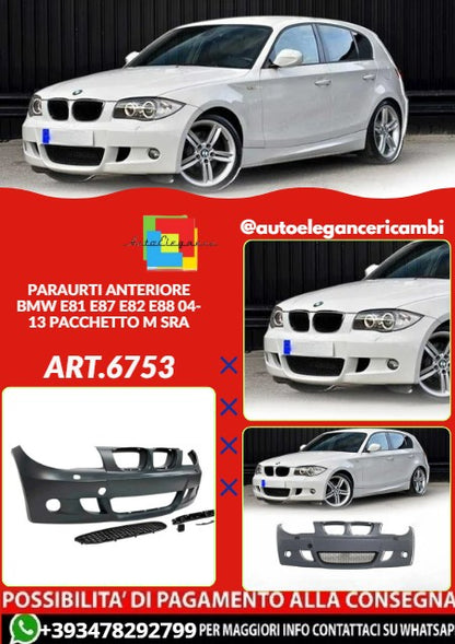 💕ART.6753 PARAURTI ANTERIORE ADATTO PER BMW E87 E82 E88 E81 PACK LOOK M PDC💕