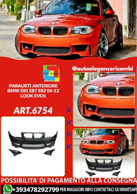 💕ART.6753 PARAURTI ANTERIORE ADATTO PER BMW E81 E87 E82 04-13 LOOK EVO1💕