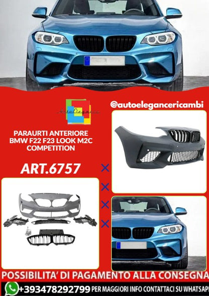 💕ART.6757 PARAURTI ANTERIORE ADATTO PER BMW F22 F23 LOOK M2C COMPETITION💕