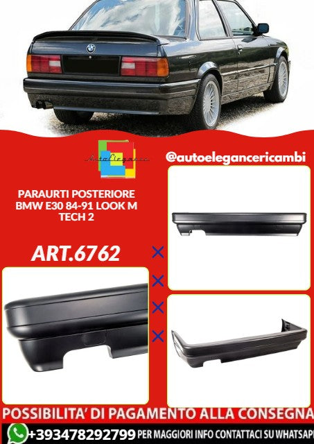 💕ART.6762 PARAURTI POSTERIORE ADATTO PER BMW E30 84-91 LOOK M TECH 2💕