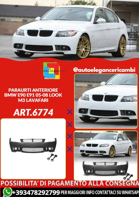 💕ART.6774 PARAURTI ANTERIORE ADATTO PER BMW E90 E91 05-08 LOOK M3💕