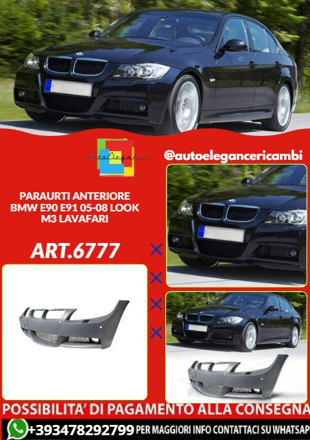 💕ART.6777 PARAURTI ANTERIORE ADATTO PER BMW E90 E91 05-08 LOOK M PDC💕