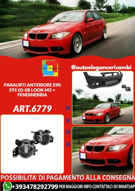 💕ART.6779 PARAURTI ANTERIORE ADATTO PER BMW E90 E91 05-08 LOOK M3+FENDINEBBIA💕