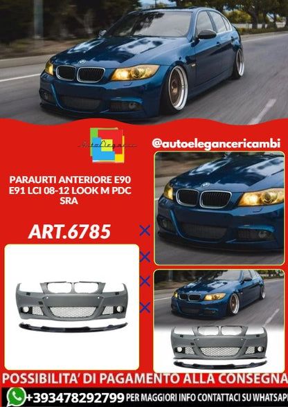 💕ART.6785 PARAURTI ANTERIORE ADATTO PER BMW E90 E91 08-12 LOOK M PDC SRA💕