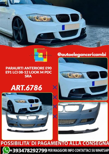 💕ART.6786 PARAURTI ANTERIORE ADATTO PER BMW E90 E91 08-12 LOOK M PDC SRA💕