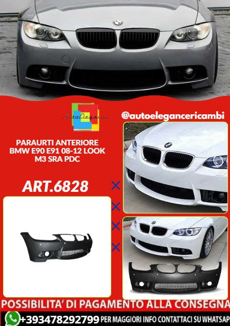 💕ART.6828 PARAURTI ANTERIORE ADATTO PER BMW E92 93 06-10 LOOK M3 PDC💕