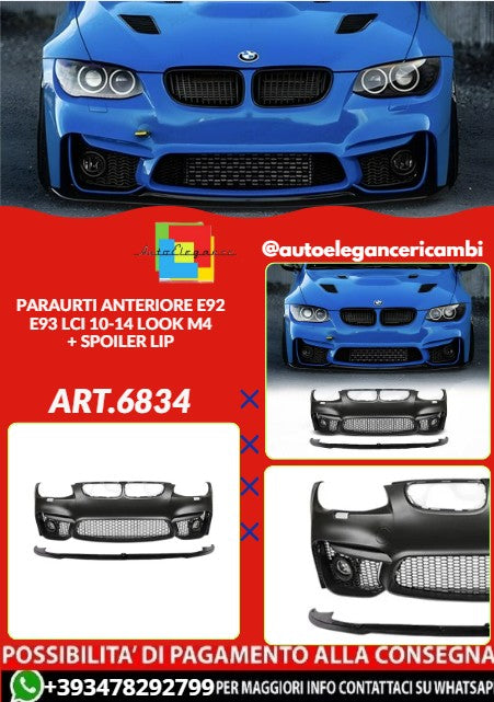 💕ART.6834 PARAURTI ANTERIORE ADATTO PER BMW E92 E93 LCI 10-14 LOOK M4💕