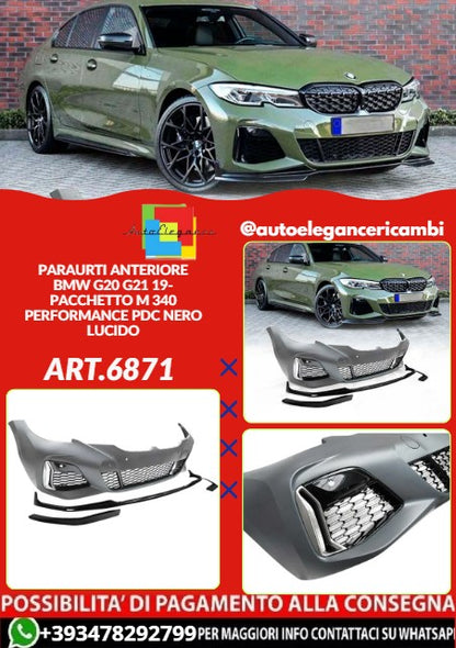 💕ART.6871 PARAURTI POSTERIORE ADATTO PER BMW G20 2019-2022 LOOK M PDC💕