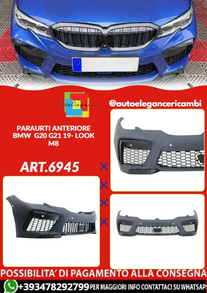 💕ART.6945 PARAURTI ANTERIORE ADATTO PER BMW G20 G21 19- LOOK M8💕