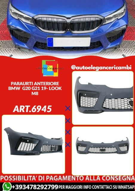💕ART.6945 PARAURTI ANTERIORE ADATTO PER BMW G20 G21 19- LOOK M8💕