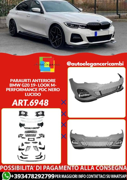 💕ART.6948 PARAURTI ANTERIORE ADATTO PER BMW G20 19+ LOOK M PERFORMANCE PDC💕