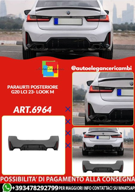 💕ART.6964 PARAURTI ANTERIORE ADATTO PER BMW G20 LCI 23+ LOOK M💕