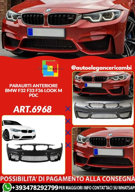 💕ART.6968 PARAURTI ANTERIORE ADATTO PER BMW F32 F33 F36 LOOK M4 PDC💕