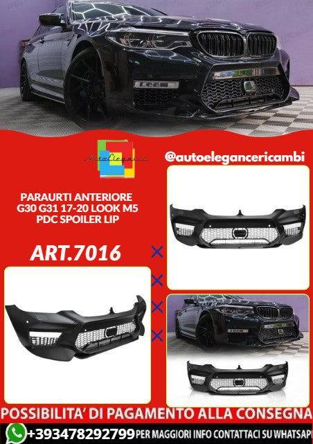 💕ART.7016 PARAURTI ANTERIORE ADATTO PER BMW G30 G31 17-20 LOOK M5 PDC💕