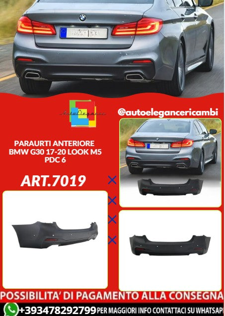💕ART.7016 PARAURTI ANTERIORE ADATTO PER BMW G30 17-20 LOOK M5 PDC 6💕