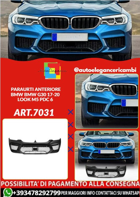 💕ART.7016 PARAURTI ANTERIORE ADATTO PER BMW G30 G31 17-20 LOOK M5 PDC 6💕