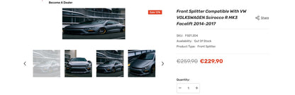 💫ART.7355 Bodykit per VW VOLKSWAGEN Scirocco R Mk3 Facelift 2014-2017💫
