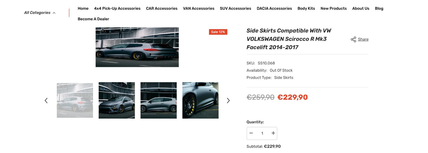 💫ART.7355 Bodykit per VW VOLKSWAGEN Scirocco R Mk3 Facelift 2014-2017💫
