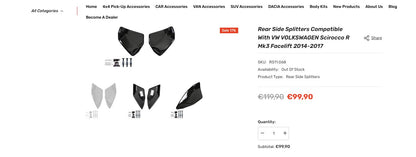 💫ART.7355 Bodykit per VW VOLKSWAGEN Scirocco R Mk3 Facelift 2014-2017💫